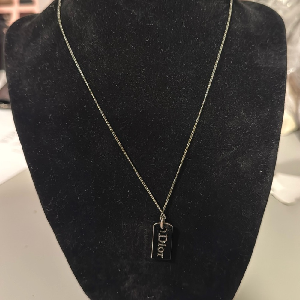 Authentic pre loved Christian Dior Dog chain Necklace 💗
